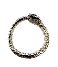 Solid Sterling Silver Snake Eating Tail Ring Very Detailed Size 7