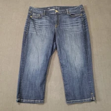 Lane Bryant Denim Capri Womens Size 16 Mid Rise Straight 