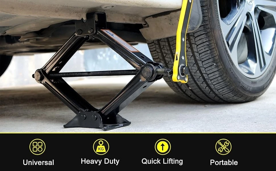 2.5 Ton Scissor Jack Lift Tool w/Crank Speed Handle Wind Up for Car Van Garage - Image 4 of 4