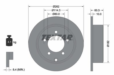 TEXTAR 92202903 Brake Disc for CHRYSLER,CHRYSLER (BBDC),DODGE,JEEP