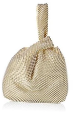  Womens Logan Mesh Pouch Evening Bag Light Gold