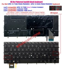For Dell XPS 13 7390 P82G P82G003,XPS 13 9305 P82G P82G004 Keyboard US Backlit