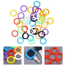 50 Pcs Colored Key Sleeve Silicone Elastic Cap Set Cover Caps Identifier