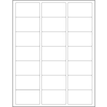2 1/2 x 1 1/2" White Rectangle Laser Labels-21 Labels per Sheet-2100 per Case