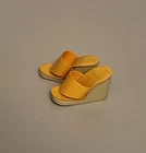 Barbie Doll Accessories: Vintage 1970s Orange Yellow Wedge Sandals Made In Korea