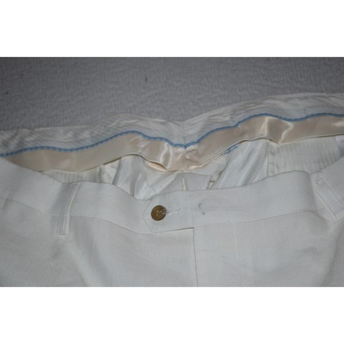 Oak Hill Hawaiian Style Pants Mens Size 52 x 27 Linen Blend White Flat Front - Picture 5 of 9