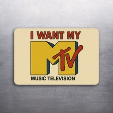 3x 2 Vintage 80's I want my MTV Music Art Fridge Refrigerator Magnet