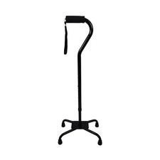 Large Base Quad Cane - Black, 300 lb Capacity, Adjustable 30-39" Height
