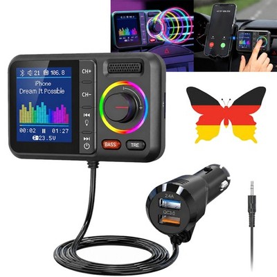 FM Transmitter Bluetooth 5.0 Auto Radio Musik KFZ Ladegerät Zigarettenanzünder