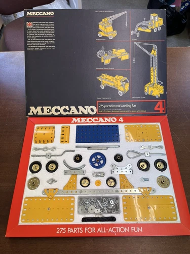 Vintage Meccano Set 4, from 1975, 100% complete in Original Box with Manuals K