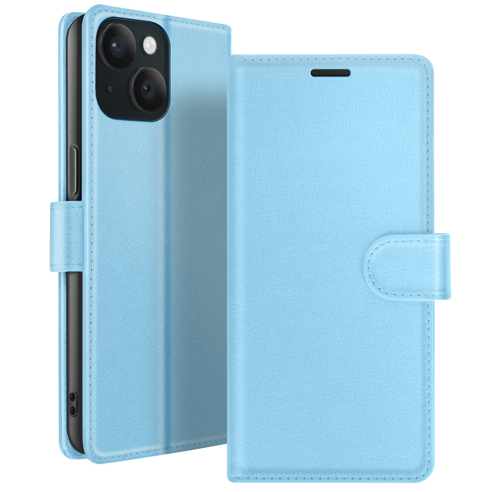 Étui portefeuille iPhone 15 Zanaé en cuir noir avec support éco