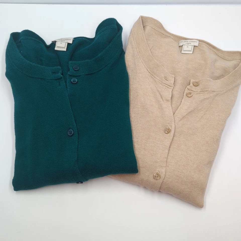 J Crew Women's Lot Of 2 The Caryn Cardigan XL 100% Cotton - Image 2 of 4