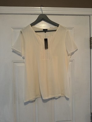 Talbots Ivory Blouse Top XL NWT