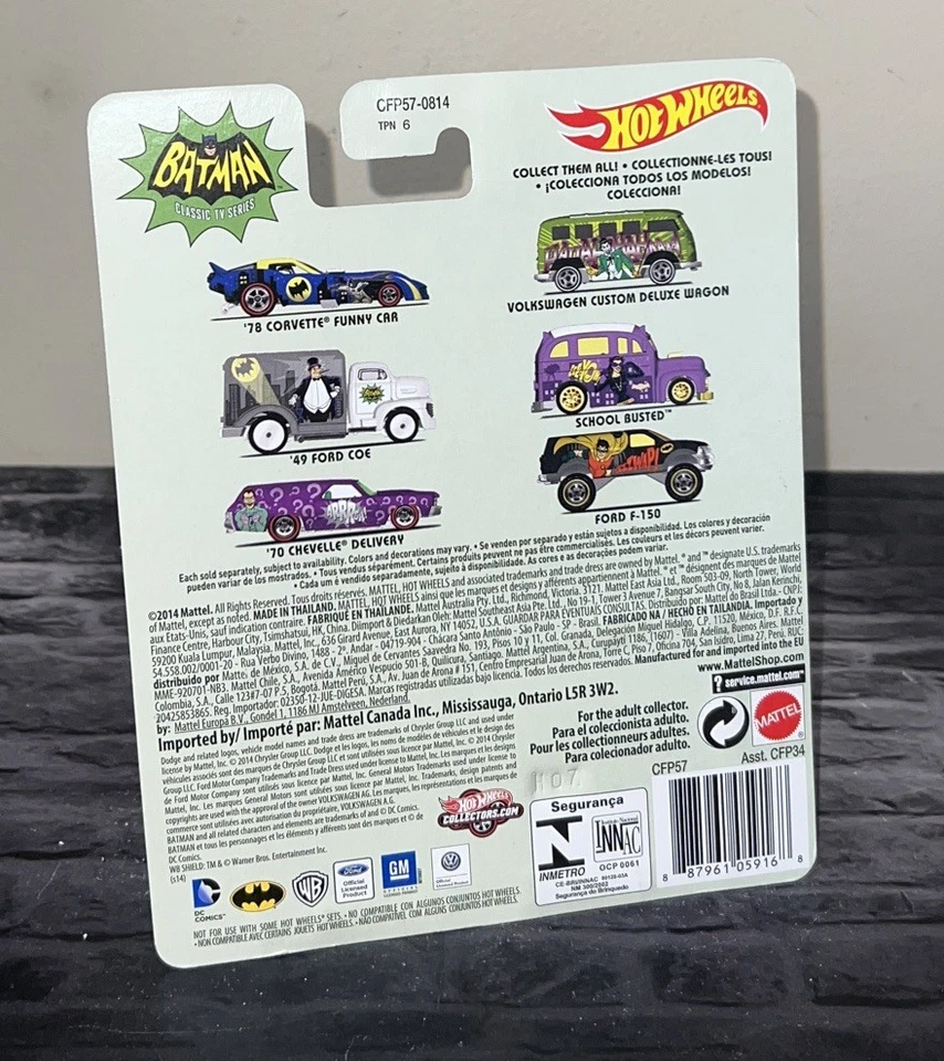 Novo 2014 Hot Wheels Batman Classic TV Series Ford F-150 Robin Truck DC Comics - Imagem 2 de 2