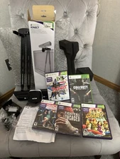 Bundle Of Xbox 360 Kinect Sensor Tv Mount (in Box) With 5 Xbox Games (2 Sealed)