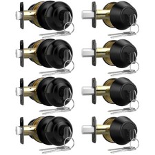 Exterior Door Knob with Lock and Key, 4 Pack Keyed Alike Entry Door Knob for ...