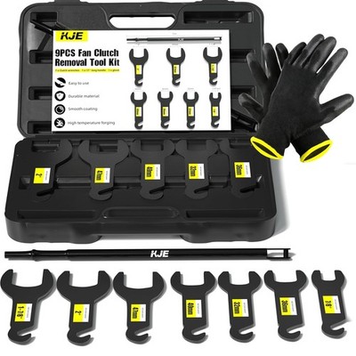 KJE 9PCS Pneumatic Fan Clutch Wrench Set, 43300 Fan Clutch Removal Tool Kit, Com