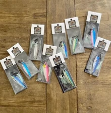 (9)Slow Pitch Jigs Glow Lures25-80g ,FISH Sinking Metal  Micro Jigging Bait