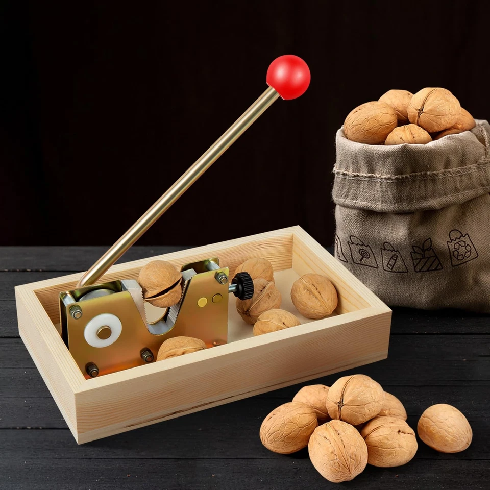 NutCracker Tool Heavy Duty Nut Cracker with Wooden Base Adjustable Nut Tongs ... - Image 4 of 4