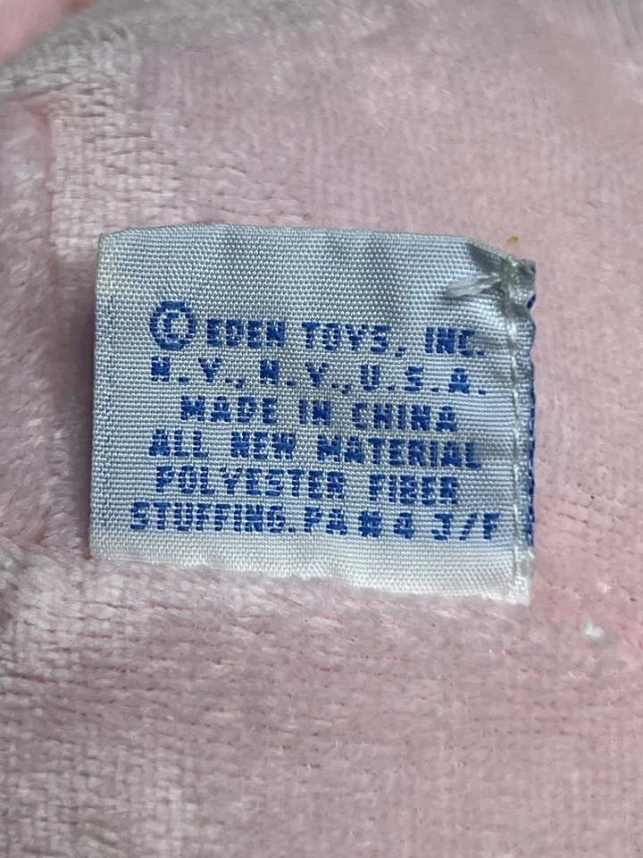 "Muñeca bebé suave dormida rosa Edén vintage borde satinado y lazo 10""" Foto 3 de 4