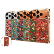 For iPhone 16 17 Pro Max Shockproof Mag Safe Case Detachable Floral Back Cover