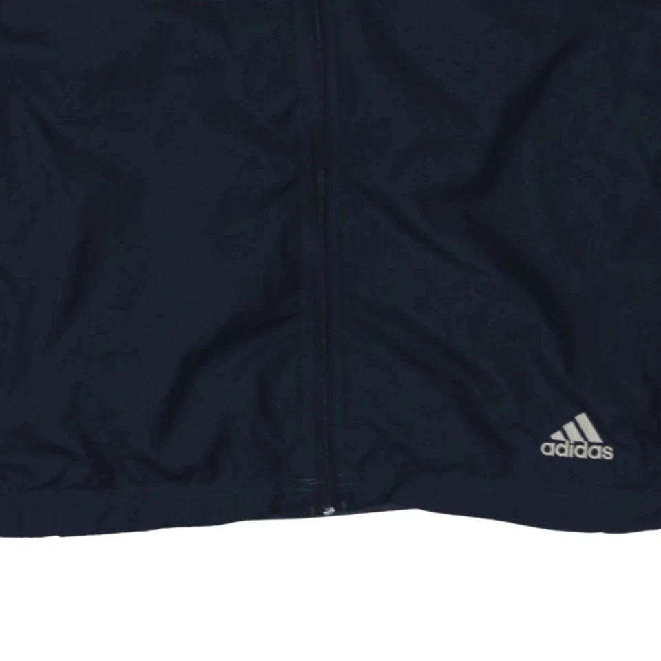 Adidas Navy Blue Windbreaker Jacket Women’s Large Three Stripe Sleeves Zip - Image 4 of 4