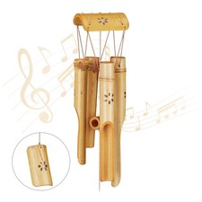 Windspiel Bambus Balkon Klangspiel Glockenspiel Holzwindspiel Garten Hängedeko