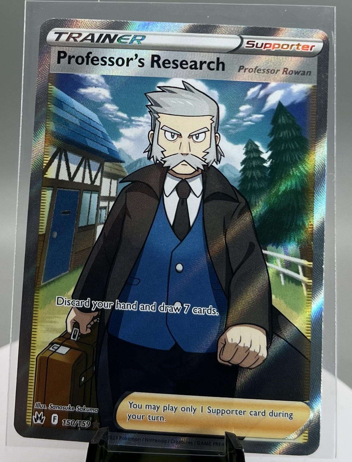 Professor's Research Full Art 150/159 - Pokemon TCG Crown Zenith Holo Ultra Rare