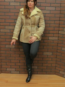 delle shearling montone signore pelliccia di Cappotto di Cappotto 34 Xsm canadese agnello di Chest naturale U0xYz
