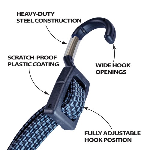 Tack Strap – Non-Slip Adjustable Tie Down Straps for Outdoor Gear, Black, 2-Pack - Picture 4 of 7