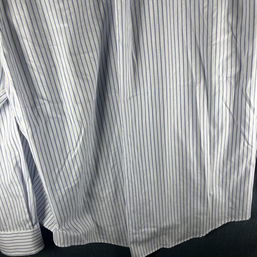 Lands End Men Shirt White Blue Traditional Fit No Iron Pinpoint Oxford Size XL - Picture 11 of 12