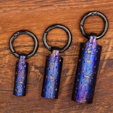 Titanium Waterproof Charm Pendant Pill Storage Container Outdoor Travel Tool