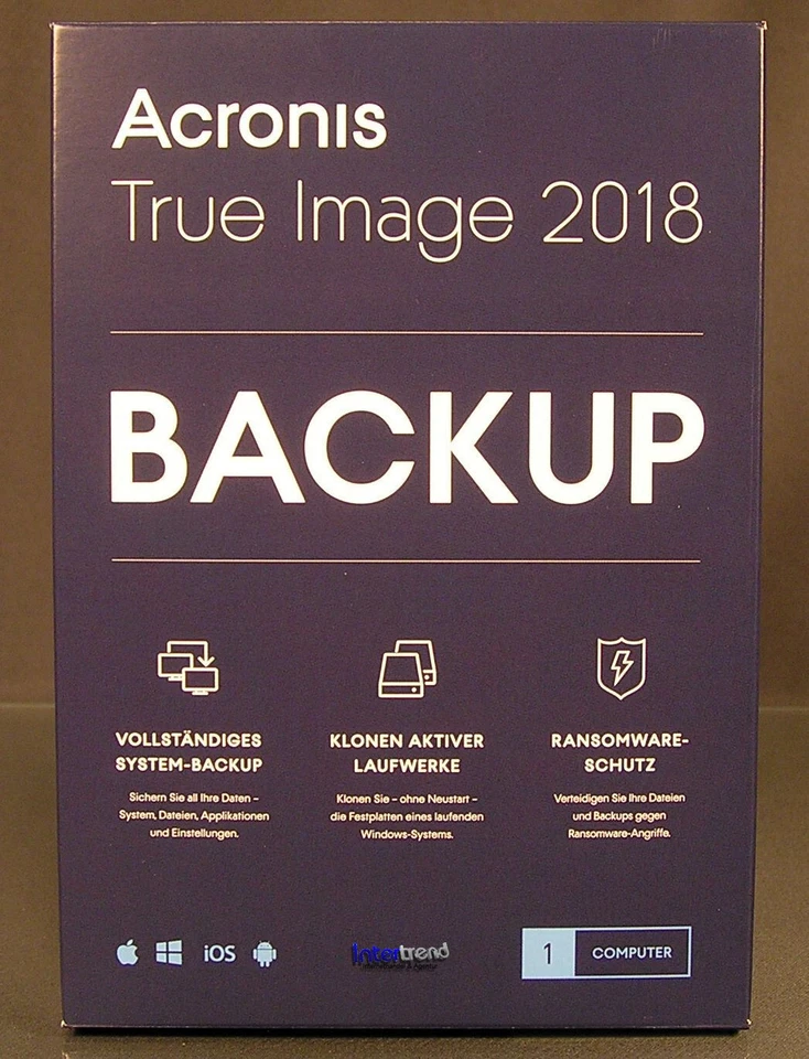 Acronis True Image 2018 Vollversion 1 PC/Mac + Universal Restore DE / EN NEU - Bild 2 von 2