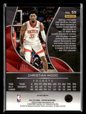 【2/25】Christian Wood rockets glorified Christian Wood #'d /99 - 2021-22 Panini Spectra Celestial SP #55