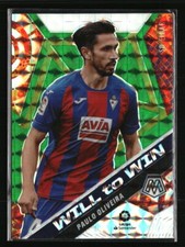 Paulo Oliveria 2020 Panini Mosaic Laliga Will to Win Green Prizm Soccer Card