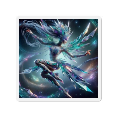 Die-Cut Fridge Magnet Spectral Shard Dancer Ethereal Light Cosmic