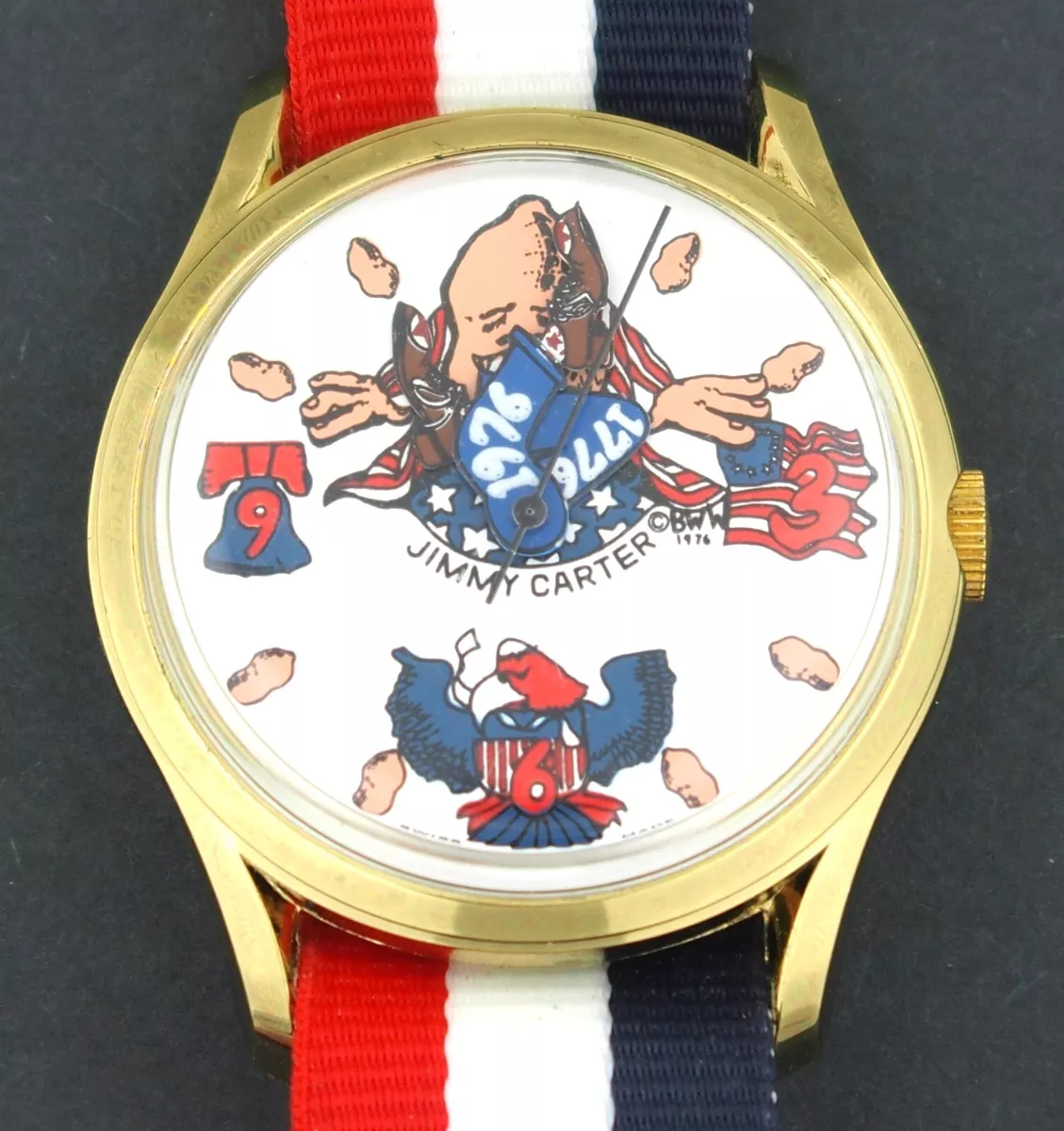 Vintage Jimmy Carter wind up Moving Leg Political Character Watch