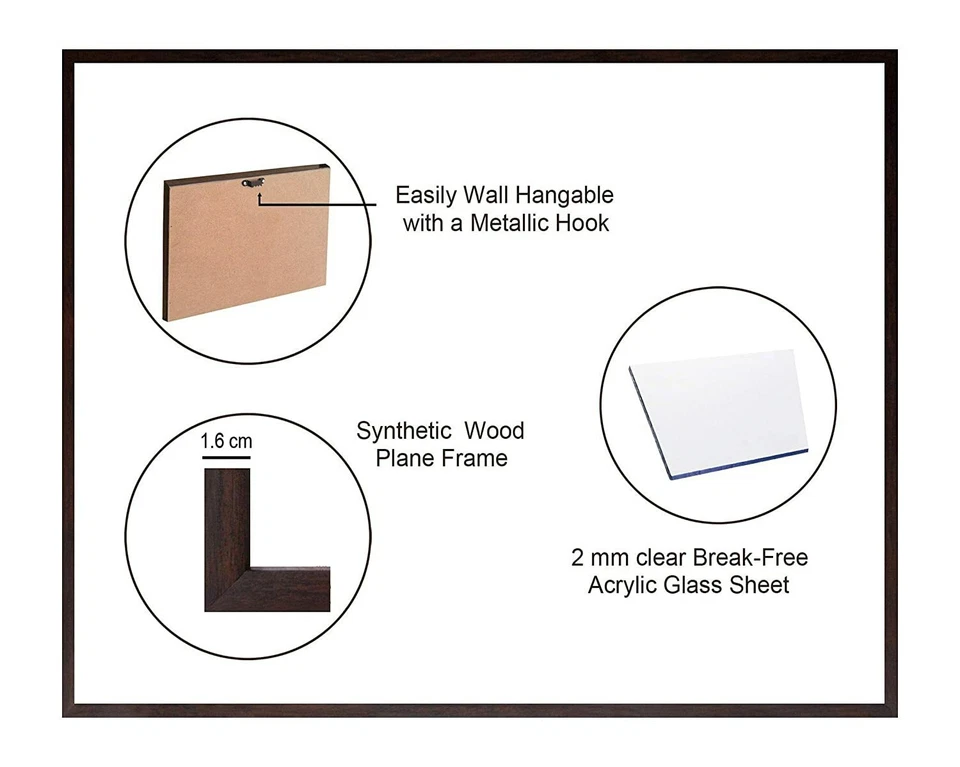 Marco de fotos de tablero de MDF de Ganesha Mata Lakshmi con Devi Saraswati, multicolor EE. UU. Foto 3 de 3