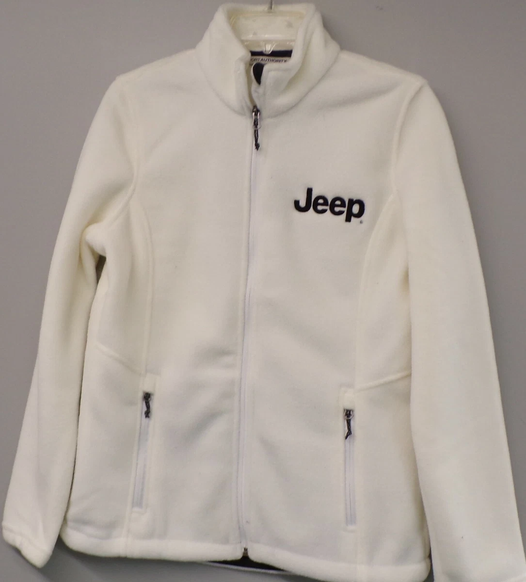 Ladies white top zip up fleece