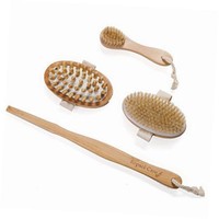 Body Brush For Dry Skin Brushing With Natural Boar Bristles And Detachable Long Body Brush For Dry Skin Brushing With Natural Boar Bristles And Detachable Long