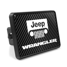 Jeep Wrangler Uv Graphic Carbon Fiber Look Metal Plate Plastic Tow Hitch Cover Jeep Wrangler Uv Graphic Carbon Fiber Look Metal Plate Plastic Tow Hitch Cover