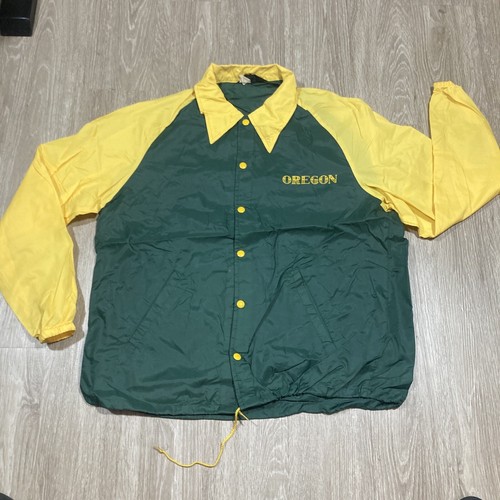 Oregon Jacket XL 80s 90s Champion Oregon Ducks Game-day Button Up Coach's Coat