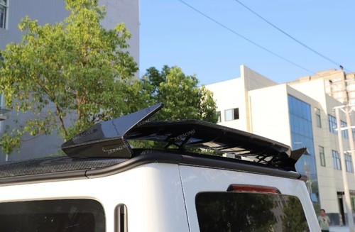 Kit de carrocería de escape alerón techo acampanado guardabarros carbono seco G900 apto para Benz G63 AMG G550 - Imagen 8 de 46