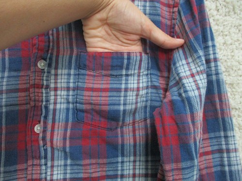 Joes Button Up Shirt Small Adult Blue Red Plaid Long Sleeve Pocket Logo Womens S - Picture 3 of 7