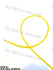 OFC 100 ft 14 Ga AWG Copper Primary Remote Wire YELLOW Sky High Car Audio Lead