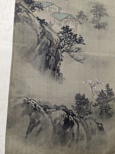 Chinesische Rollmalerei Landschaft Pak Jen, Hongkong Kunst Siegelmarke Vintage - Bild 4 von 8