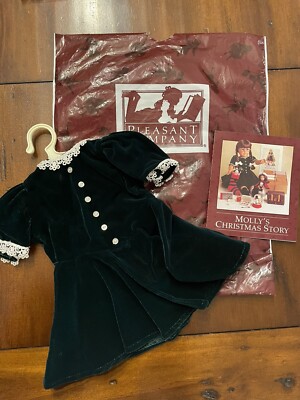 NIB Pleasant Company American Girl Molly Green Velvet Christmas Dress Pre  Matel | eBay