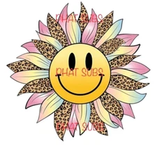 Sublimation Print Smiley Sunflower Ready to Press Heat Transfer