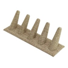 Clearance 4 Pieces 5 Ring Burlap Display Stands 8"W x 3"H Jewelry Display