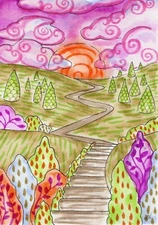 5x7 Original Inktober 2023 Illustration - Garden Ink Drawing Fantasy Surreal